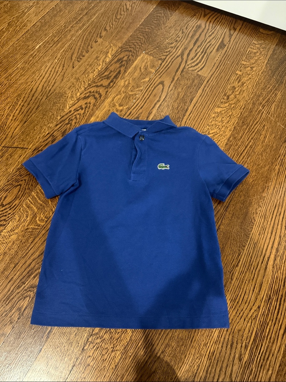 Lacoste Kids Blue Polo with Green Crocodile Logo